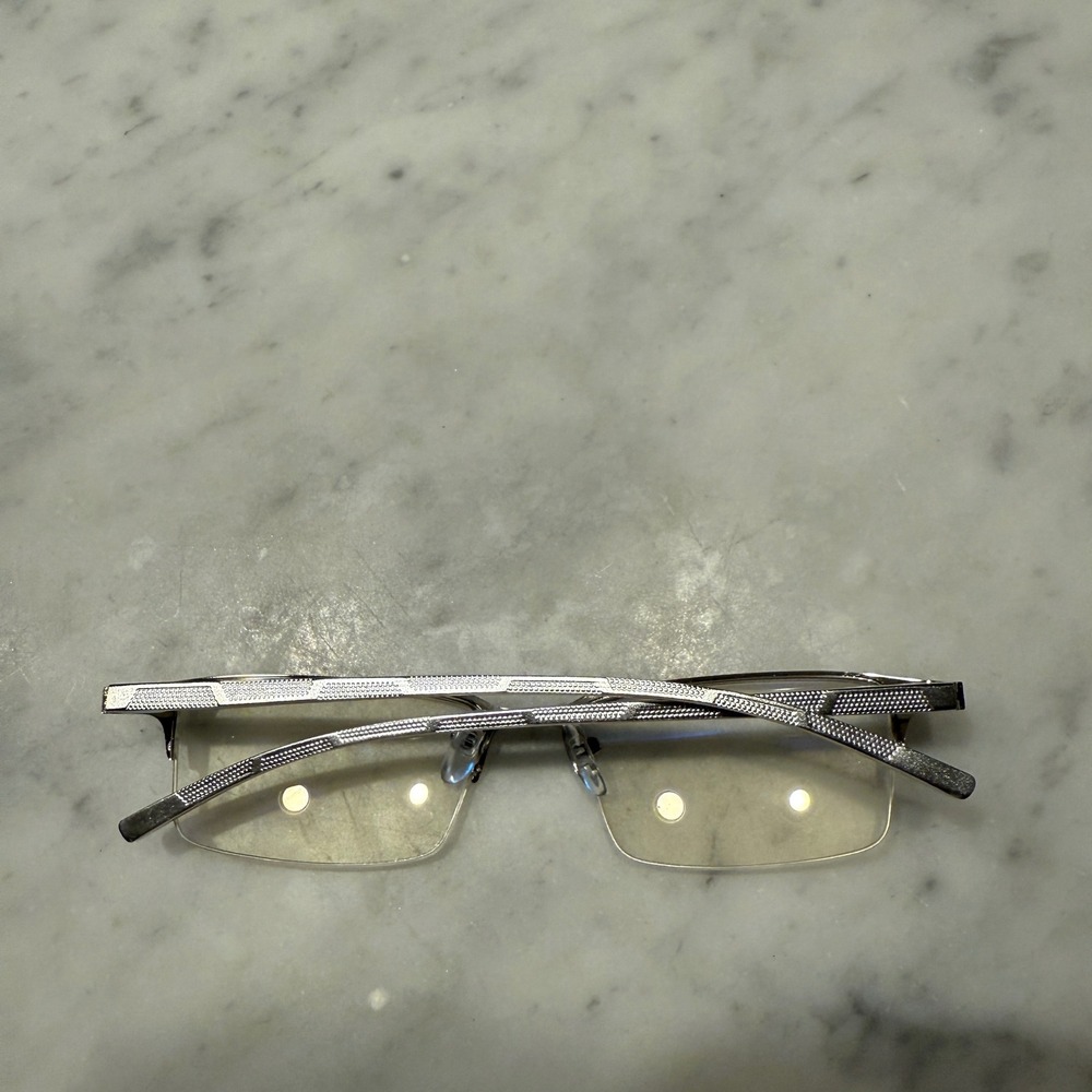 Rimless Rectangular Eyeglasses Silver Metal Frame… - image 3